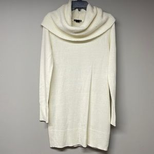 H&M White/Cream Knit Cowl Neck Sweater dress size medium